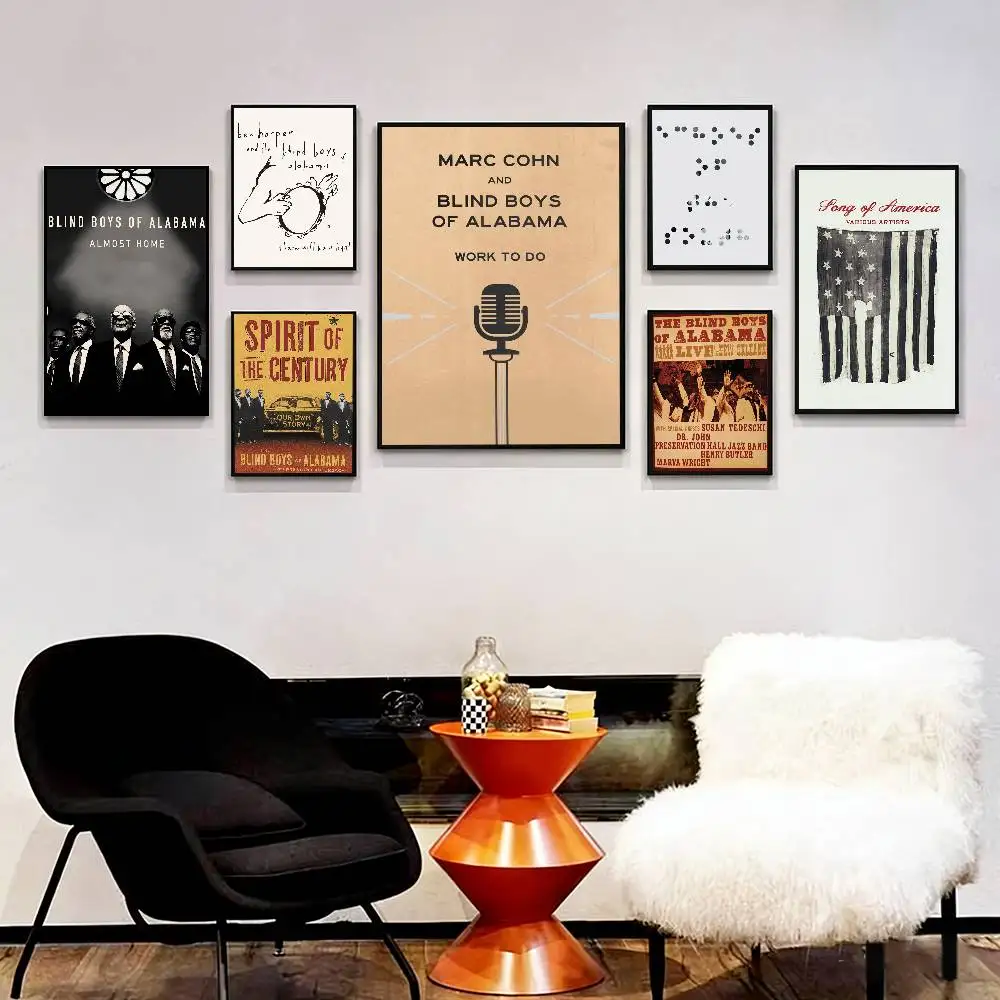Band The B-BliNd-D B-BoYs of A-AlaBAmA-A Poster Wall Prints for Living Room Bedroom Office Home Decoration Gift