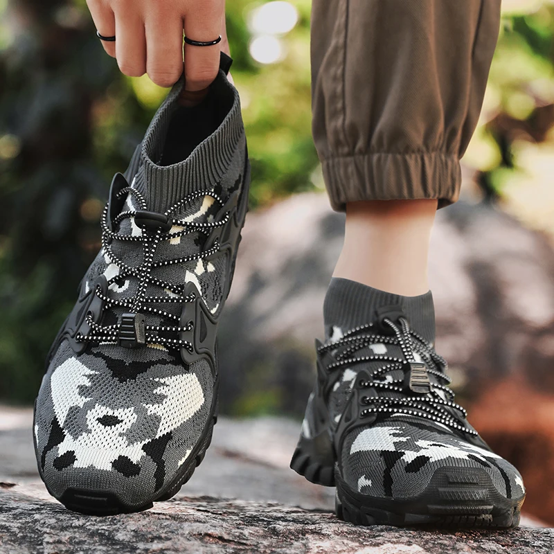 Ademende, sneldrogende en slijtvaste wandelschoenen voor heren en dames, water- en landwandelschoenen voor twee doeleinden