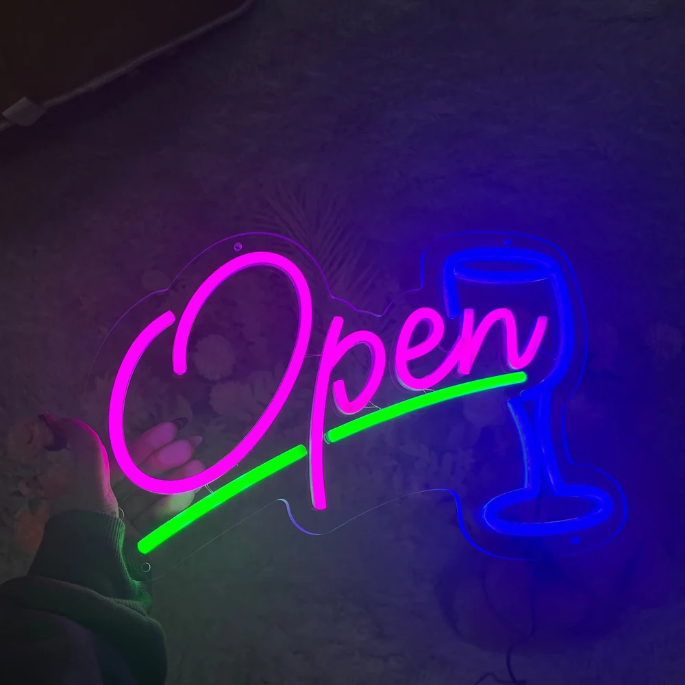 Led Business Open Sign, Custom Neon Light For Business, Restaurant Bar Open Lights Sign