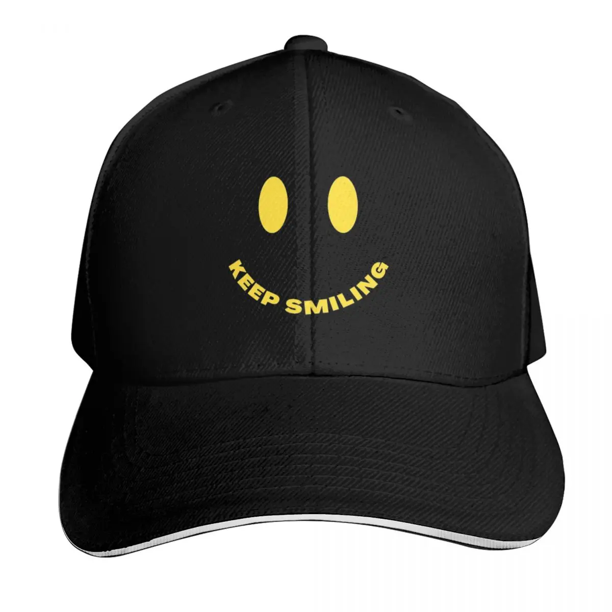 Keep Smiling Baseball Cap Six Panel Structured Crown Sun Protection UPF 50+ Breathable Mesh Back