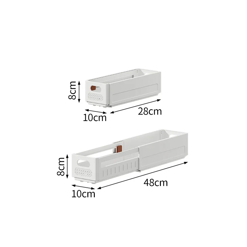 3PCS Adjustable Retractable Drawer Organizer Stackable Cabinet Organizers Kitchen Storage Box Length