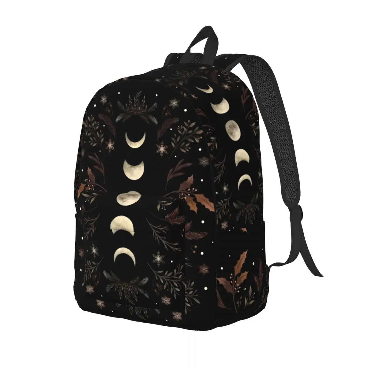 Moonlit Garden Backpack for Men Women Fashion Student Work Daypack Boho Floral Laptop Canvas Bags Gift