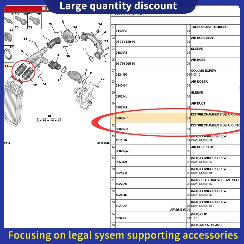 

0382NP 0382NN For peugeot308CC SW 3008 CitroenC4 Picasso BERLINGO DS3 4 5 1.2TAir Hose Intercooler connecting Exchanger air pipe