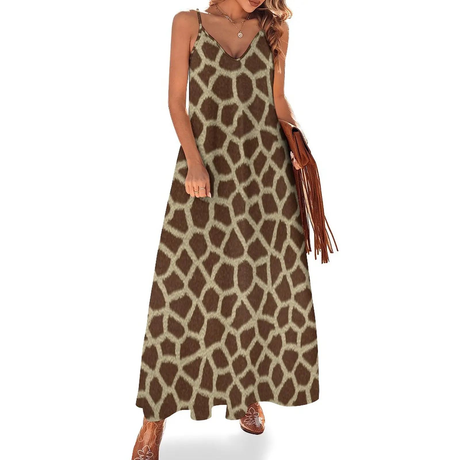 

Giraffe Print Sleeveless Dress summer dresses womens 2024 long sleeve dress