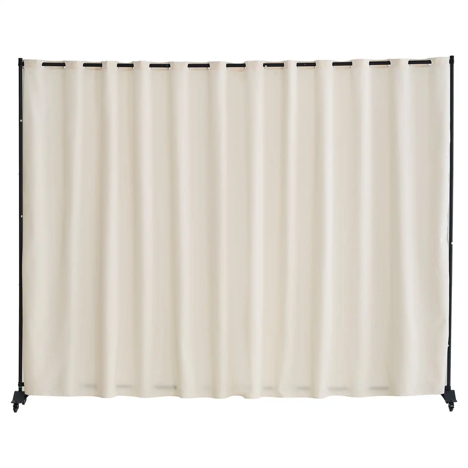 

Space Partition, Movable Wall Separator with Casters Curtain Stand, Self-supporting Privacy Barrier for Workspace,