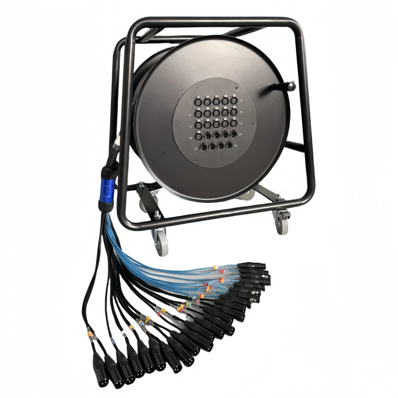 Portable Audio Snake Cable Reel 8\16\24\32 Channel Multicore XLR Audio Cable Reel Drum 20m 30m 50m