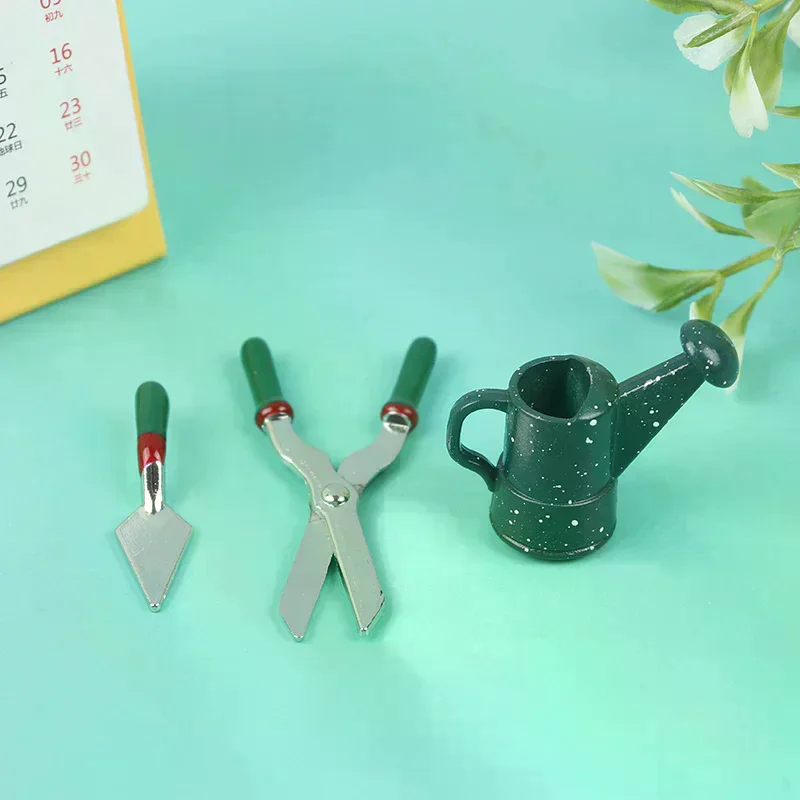 12 Set Dollhouse Tool Watering Gardening Pot Shovel Model Metal Scissors 1: Mini High Quality Durable Material Easy to Use