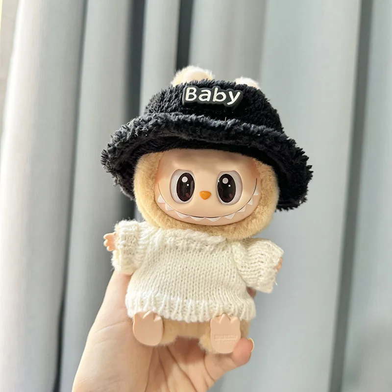 17cm Labubu I II Cute Plush Doll'S Clothes Idol Dolls Sitting Party Clothing Sweater with Hat Accessories For Korea Kpop Exo