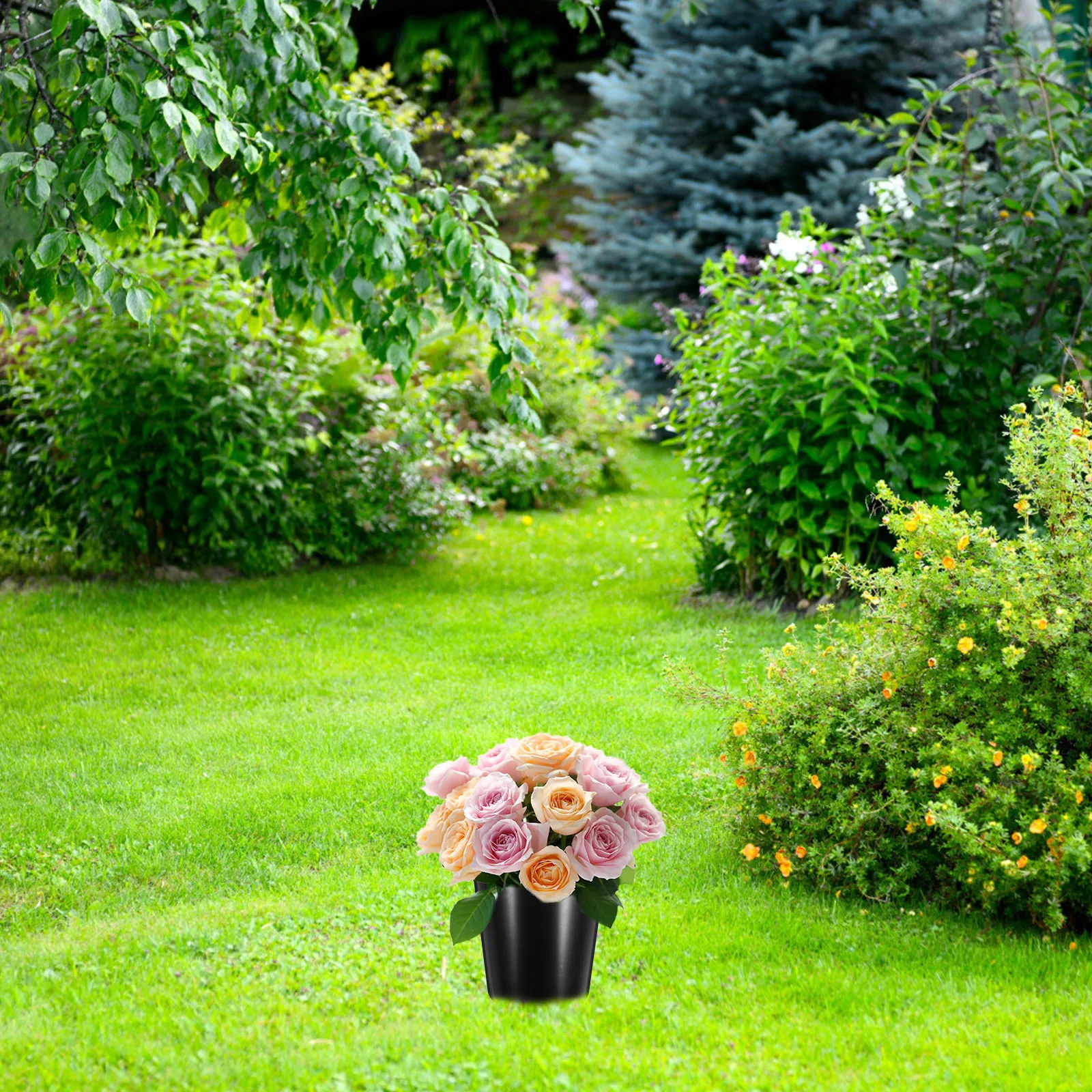 

4 pcs Cemetery Flower Pots Elegant Durable Plastic 16 Hole Grave Floral Vase Memorial Decorations