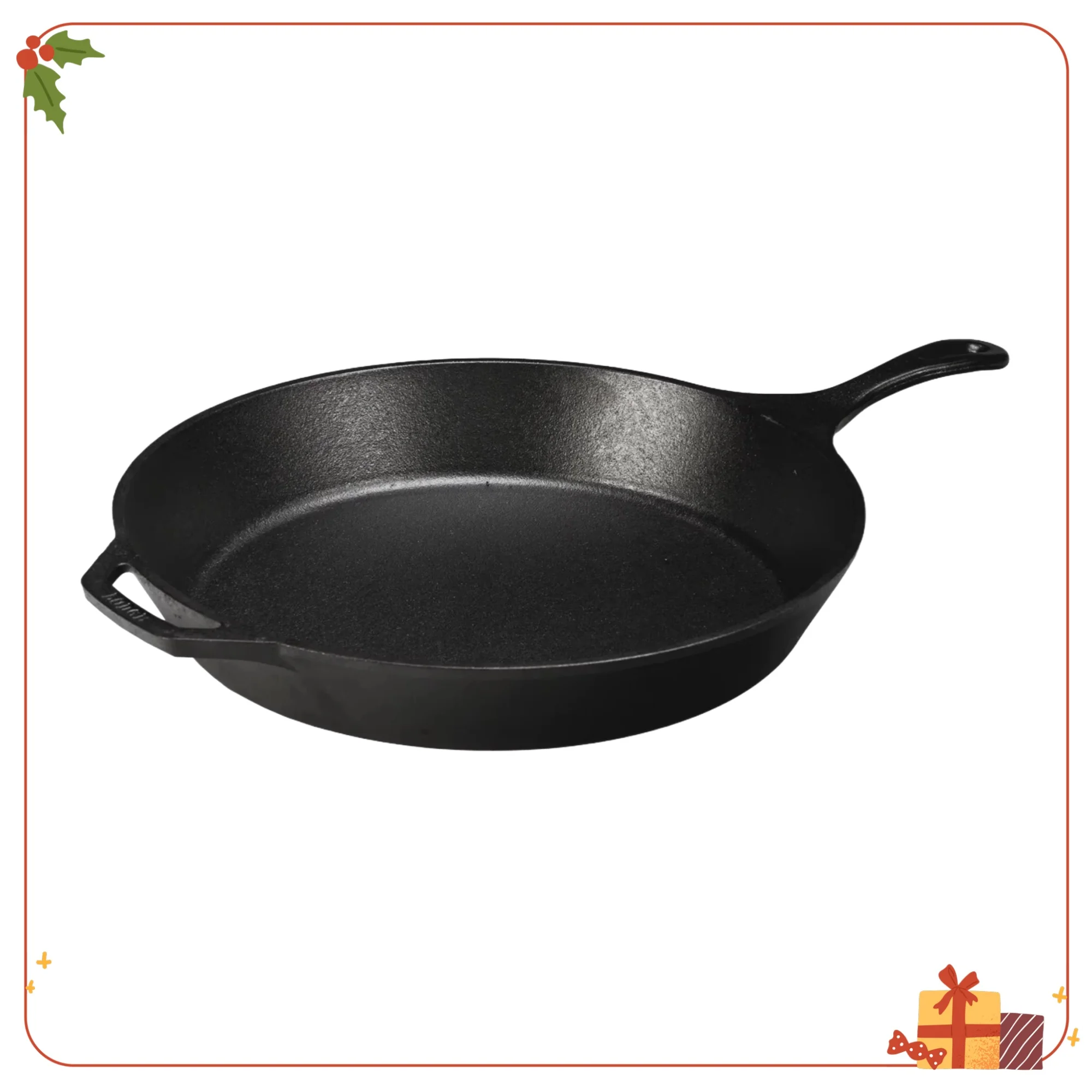 

15 Inch Cast Iron Seasoned Skillet, Pre-Seasoned Frying Pan for Searing, Baking & High Heat Cooking