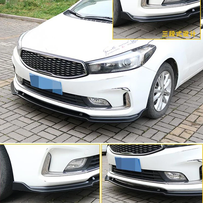 For 3PCS Kia K3 Cerato CAR Front Bumper Lips Diffuser Anti-Collision Body Kit Decorative Accessories 2016 2017 2018 Year