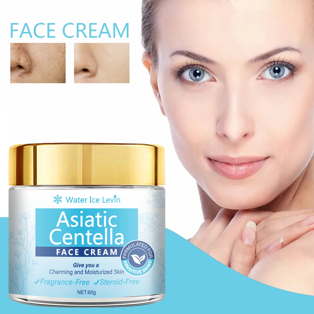Centella Face Cream with Niacinamide - Soothing Moisture, Skin Barrier Repair, Lightweight, Fragrance Free, Winter Care