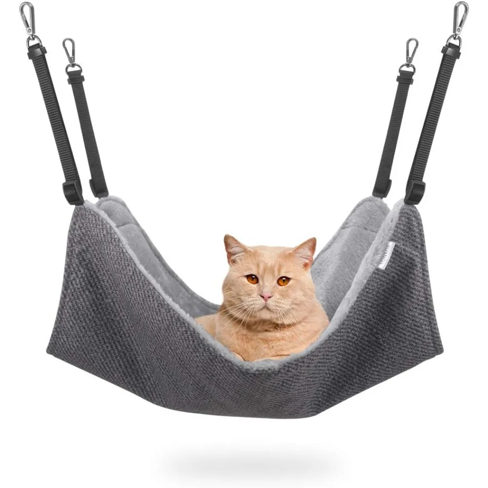 

Cat Cage Hammock, Suitable for Ferrets, Kittens, Puppies, and Small Dogs, Adjustable Straps/30 Lb Weight Capacity, Soft Pet Bed