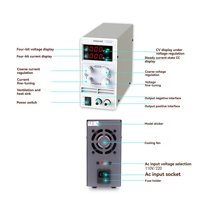 AB25-Stabilizer DC Voeding Verstelbare 30V 5A Spanningsregelaar Schakelende Variabele Bench Bron 30V DIY