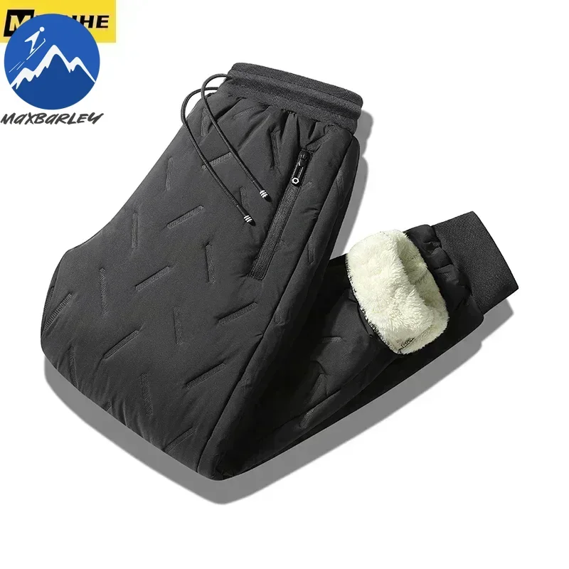 8XL 겨울 두꺼운 남성용 다운 팬츠 고품질 패션 드로스트링 스포츠 팬츠 남성용 조거 아웃... - 3