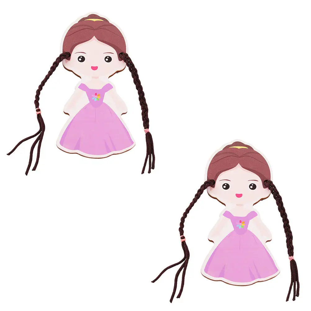 

Набор из 2 развивающих игрушек: деревянные хлопковые косички для развития моторики и интеллекта у детей, обучающая игра для тренировки пальцев