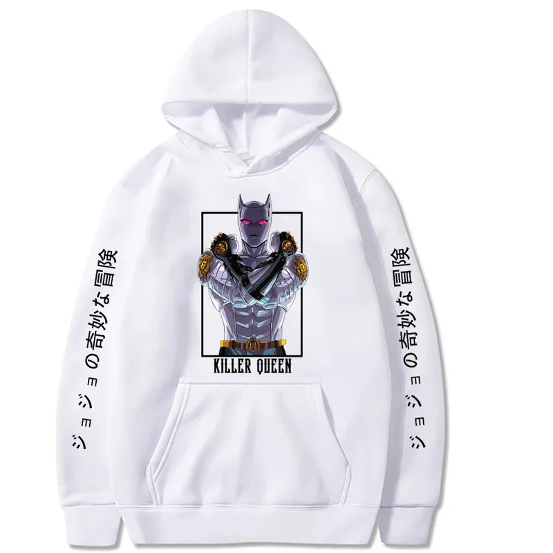 CyJapanese anime Jojo Bizarre Adventure Killer Queen Anime Manga Sudadera con capucha jerseys Tops Meruem moda Unisex mangas largas invierno