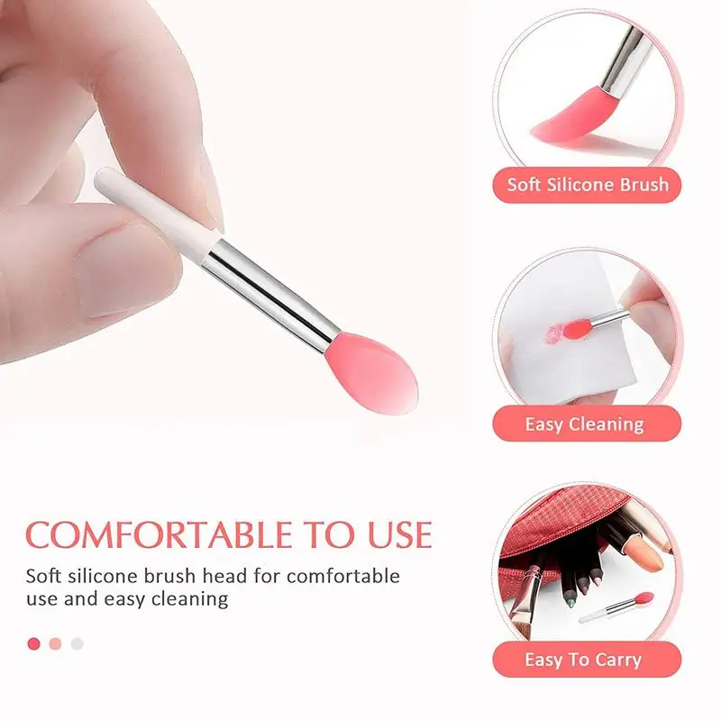 Applicatore di stick per labbra in silicone Balsamo per labbra riutilizzabile Pennello per trucco per rossetto Pennello per sbavature per labbra trasparente portatile Strumento di bellezza per lucidalabbra