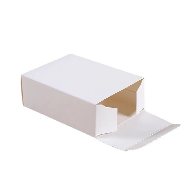 50pcs/lot Small White Cardpaper Boxes Wholesale Neutral Flat White Cardboard flat Folding  White Packaging Box