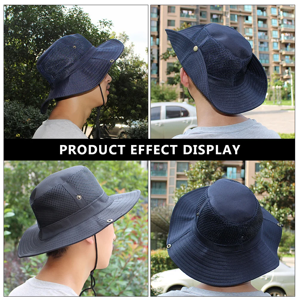 

Mesh Fisherman Hat Wide Brim Uv Sunhat Summer Simple Bucket Outdoor Sports Cap Beach Fishing Cap Fashion Bucket Hat