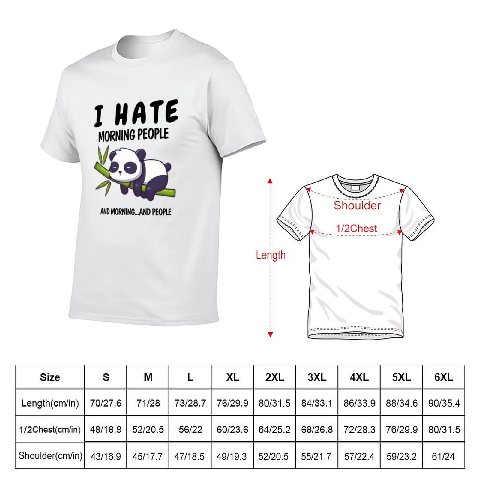 Funny panda hates waking up in the morning T-Shirt Basic Comfort Fit T-Shirt for Men