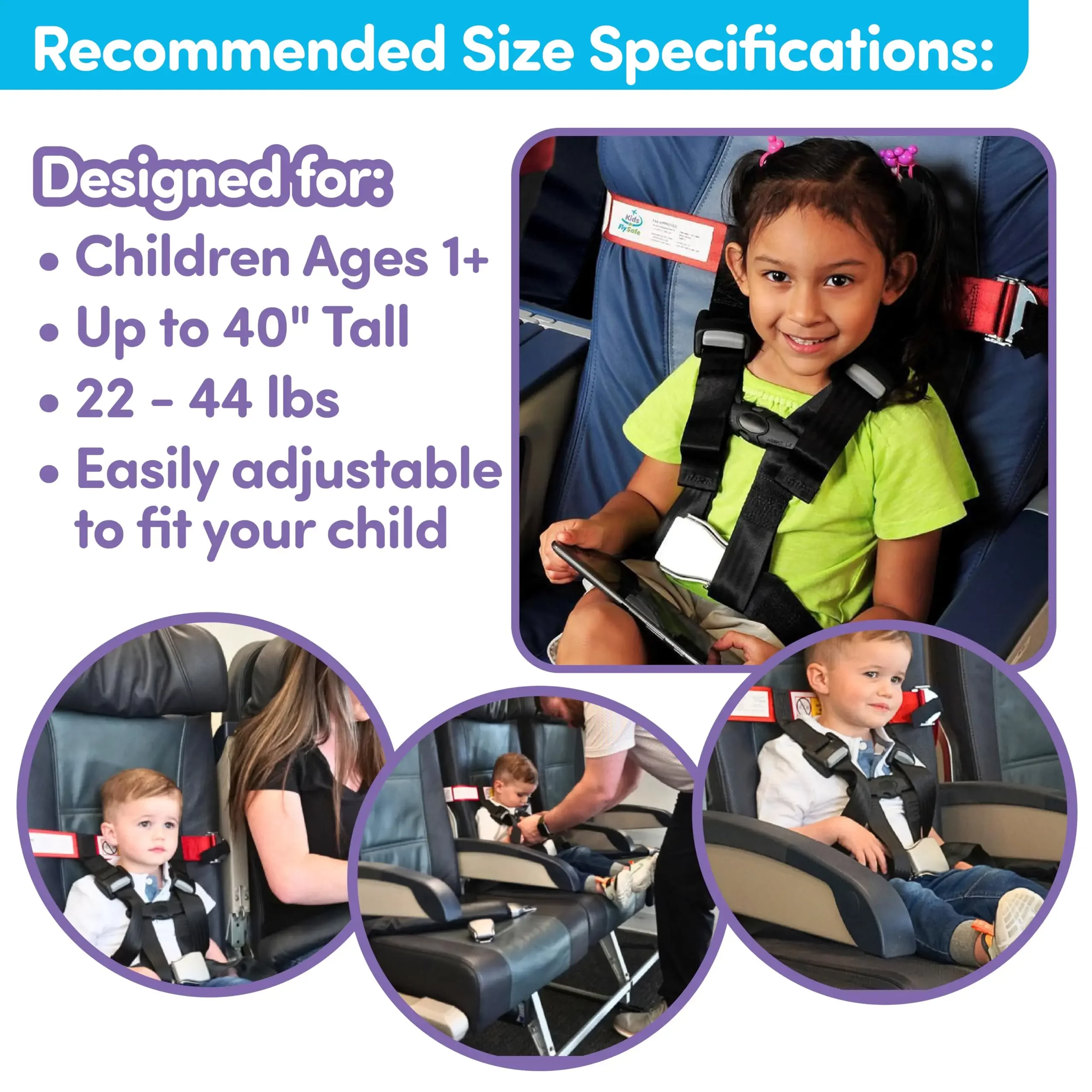 Cares Airplane Safety Travel Harness For Kids - Toddler Travel Restraint - Provides Extra Safety For Children on Flights