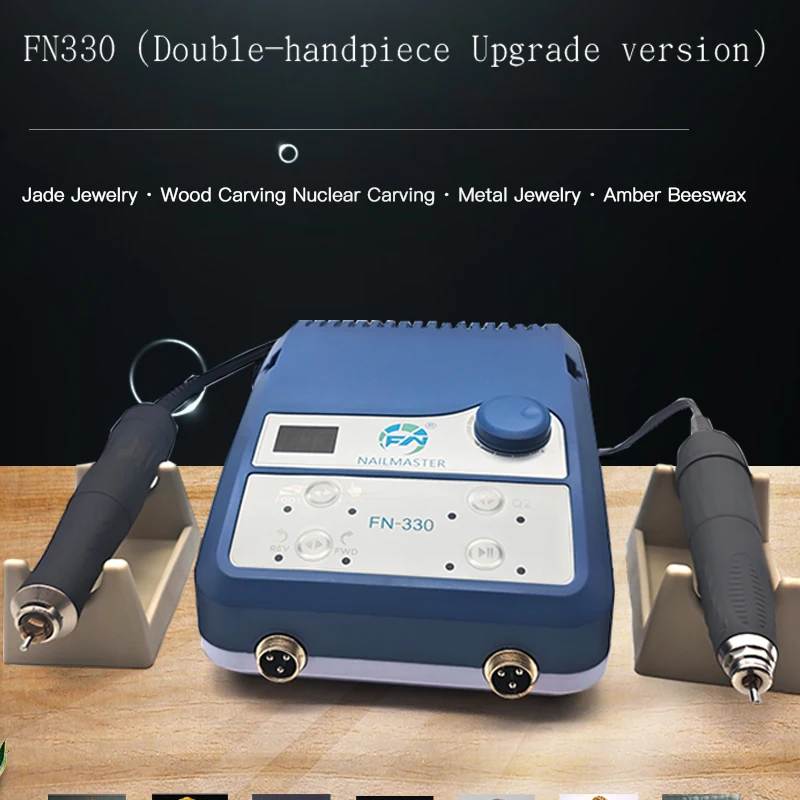 2つの手研磨用のマイクロモーター,90000rpmの高回転マニキュアマシン,木製の石,150W fn330