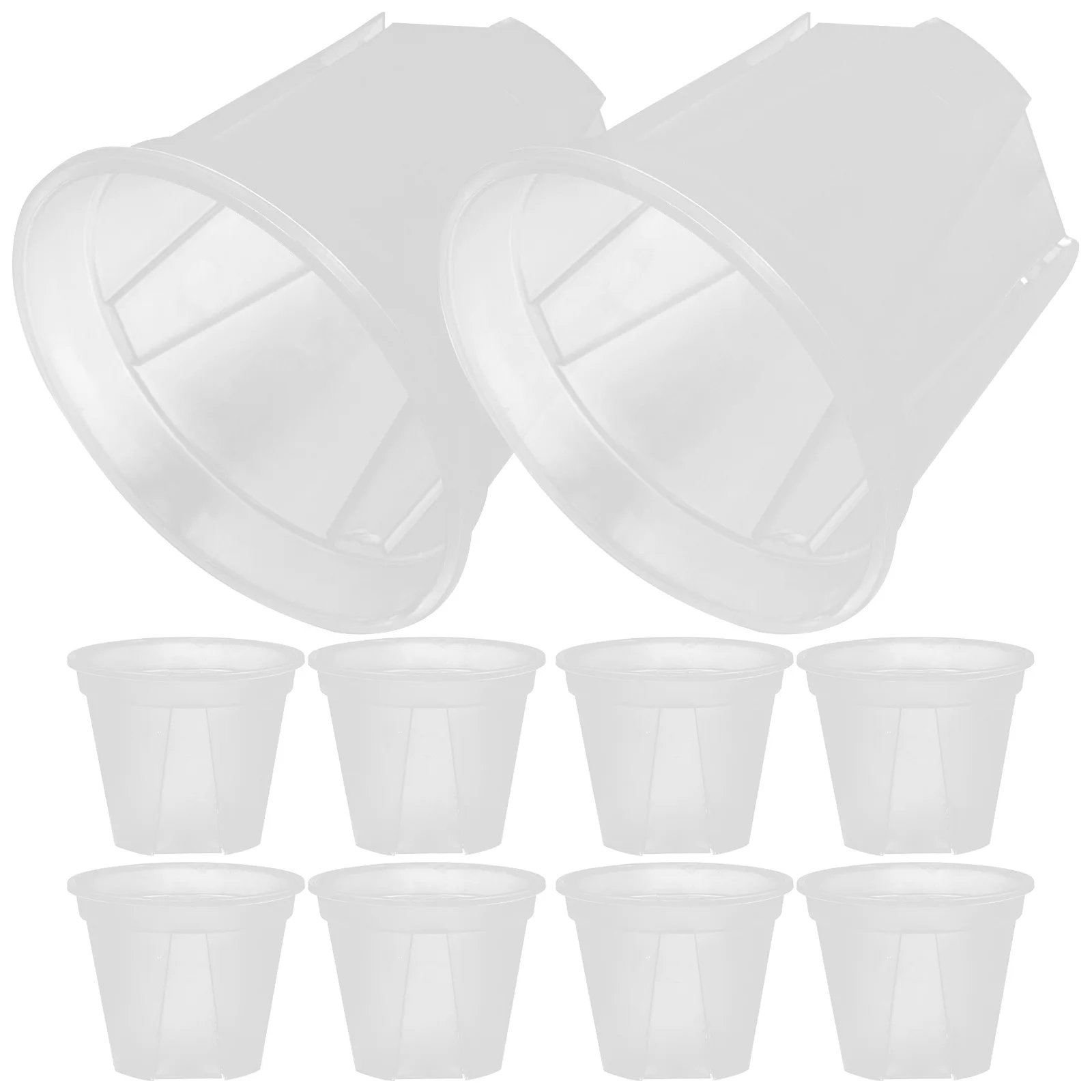 

10Pcs Transparent Control Root Pots Clear Plastic Nursery Pots for Small Plants Cactus Herbs Flowers Home Office Coffee Shop