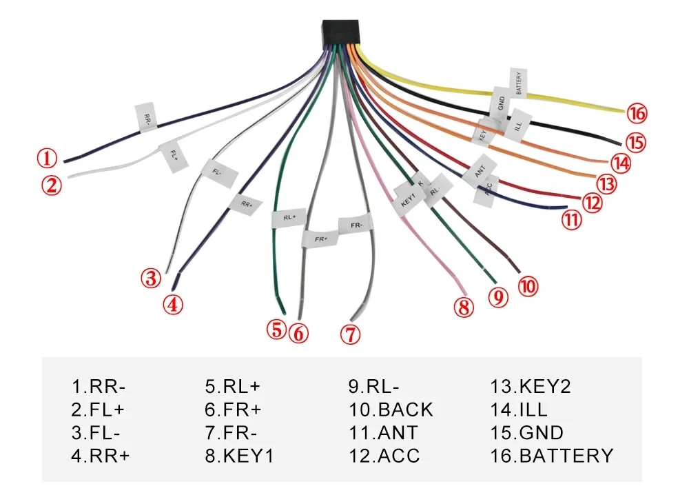 Car Radio 16 Pin ISO Cable Adapter Universal Connector Wiring Harness for BMW Audi Lada Hyundai VW Ford Toyota Kia Nissan Mazda