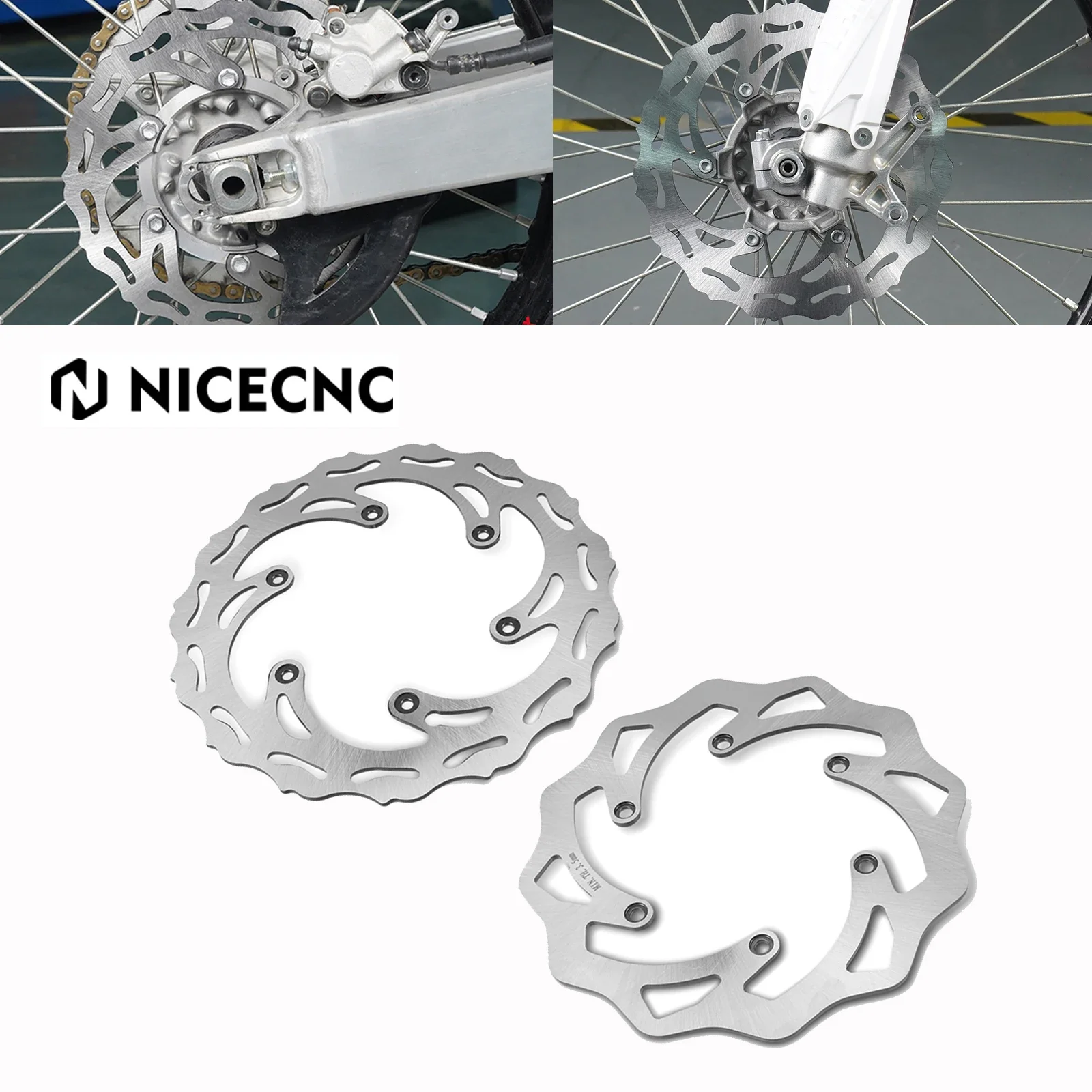 NICECNC Front Rear Brake Disc Rotor For GasGas EC300 EC EX MC 125 250 300 250F 350F 450F EXF ECF MCF 2021 2022 Motorcycle Parts