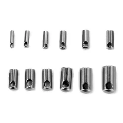 10pcs 0.9mm-4mm Stainless Steel Clasps Hooks Cords End Caps Cord For DIY Jewelry Making Leather Cord Clasp Bracelet Accessories