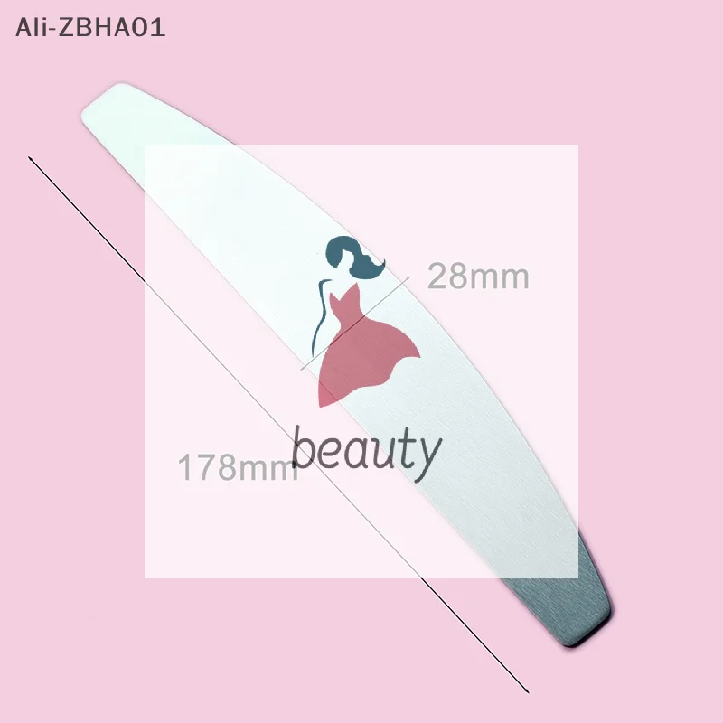 Professional Nail File Permanent Metal Scraps For Disposable Pads Half Moon Shape Stainless Steel Base