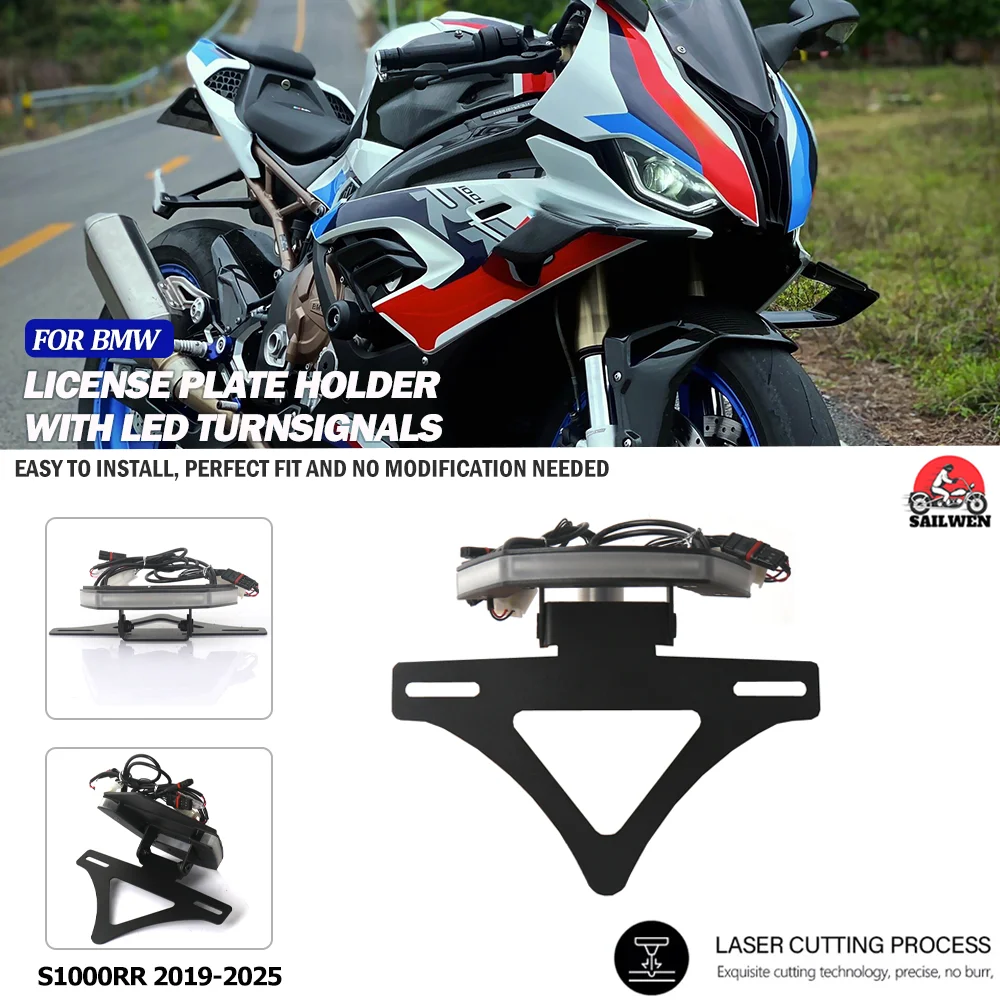 

NEW 2025 Motorcycle For BMW S1000RR S1000 RR 2019-2025 S1000RR 2025Integrated License Plate LED Lights Turn Signal Light