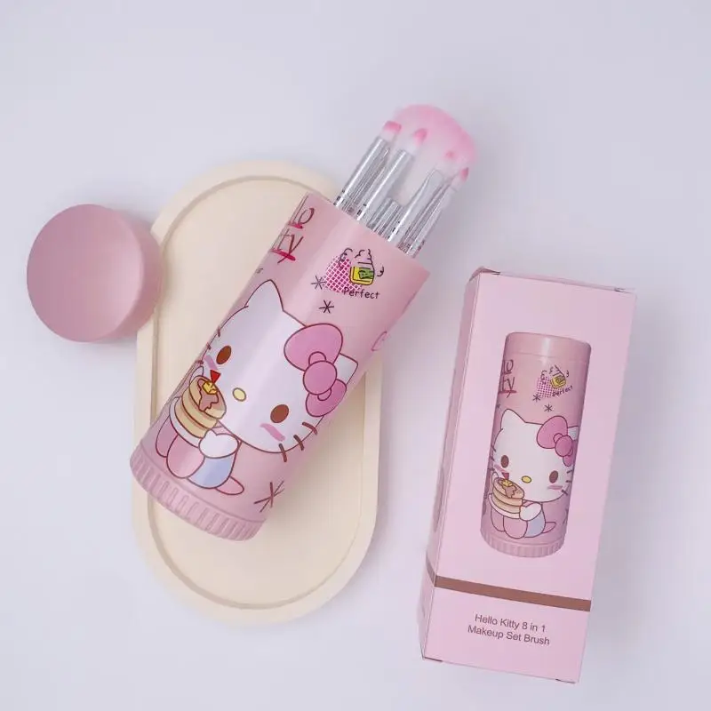 Pudełko upominkowe Zestaw pędzli do makijażu HelloKitty K2Y Anime Pędzel do cieni do powiek Kawaii Kreskówka Biżuteria Róż Pędzel do brwi Piękno Prezent dla Gi