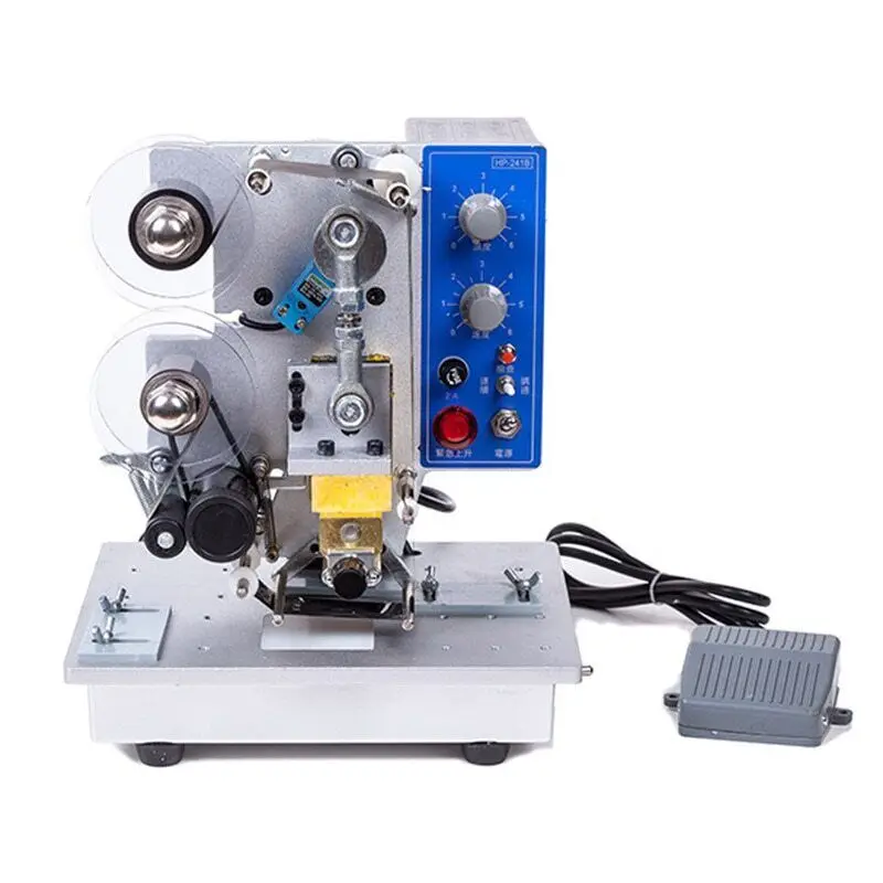 

Electric Printer Ribbon Date Coder Semi Automatic Plastic Bag Printing Coding Hot Stamping Machine 110/220V