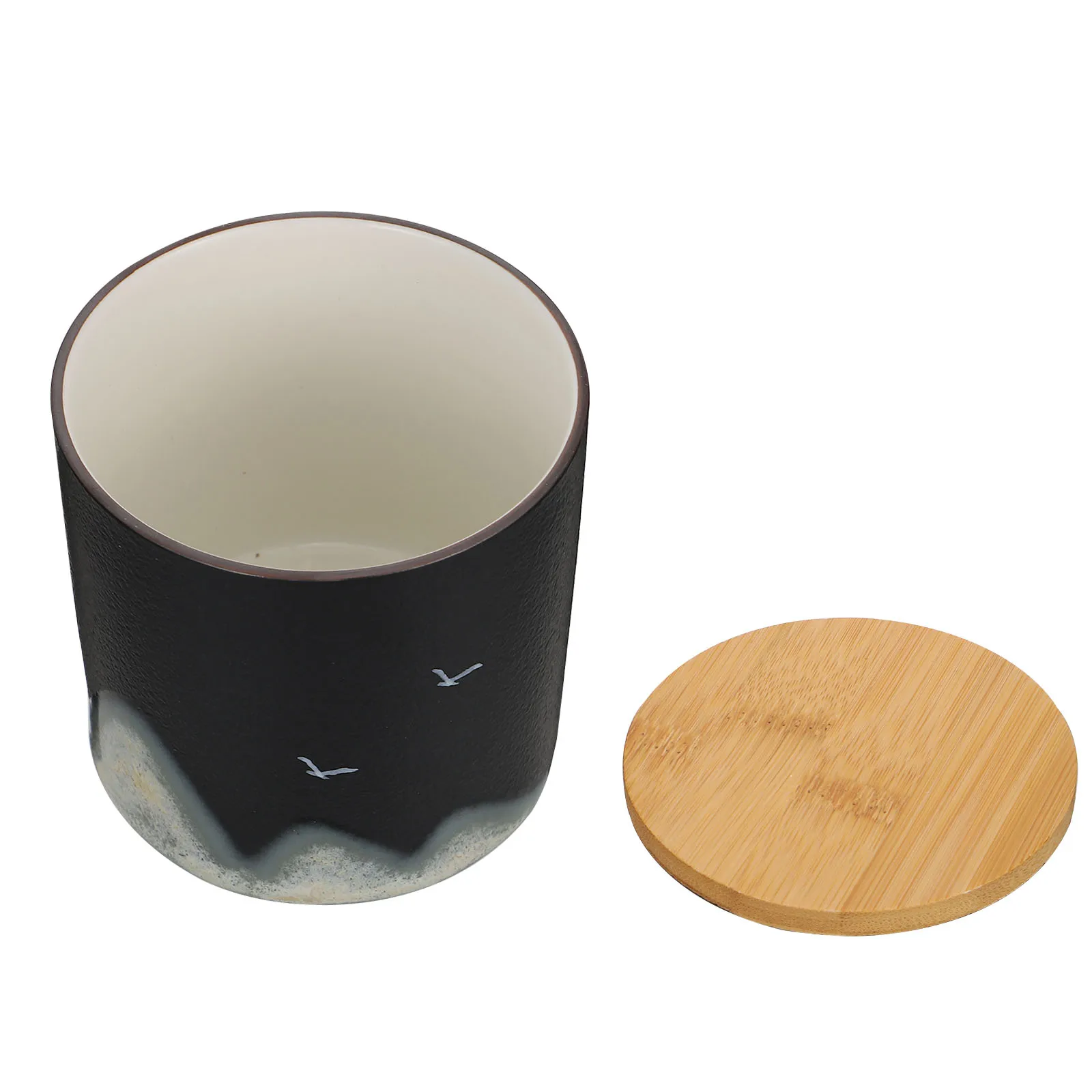 

Black Pottery Airtight Lid Keeps Tea Fresh Storage Container Jar Canister Tin Loose Leaf Green Black Scented Tea Household
