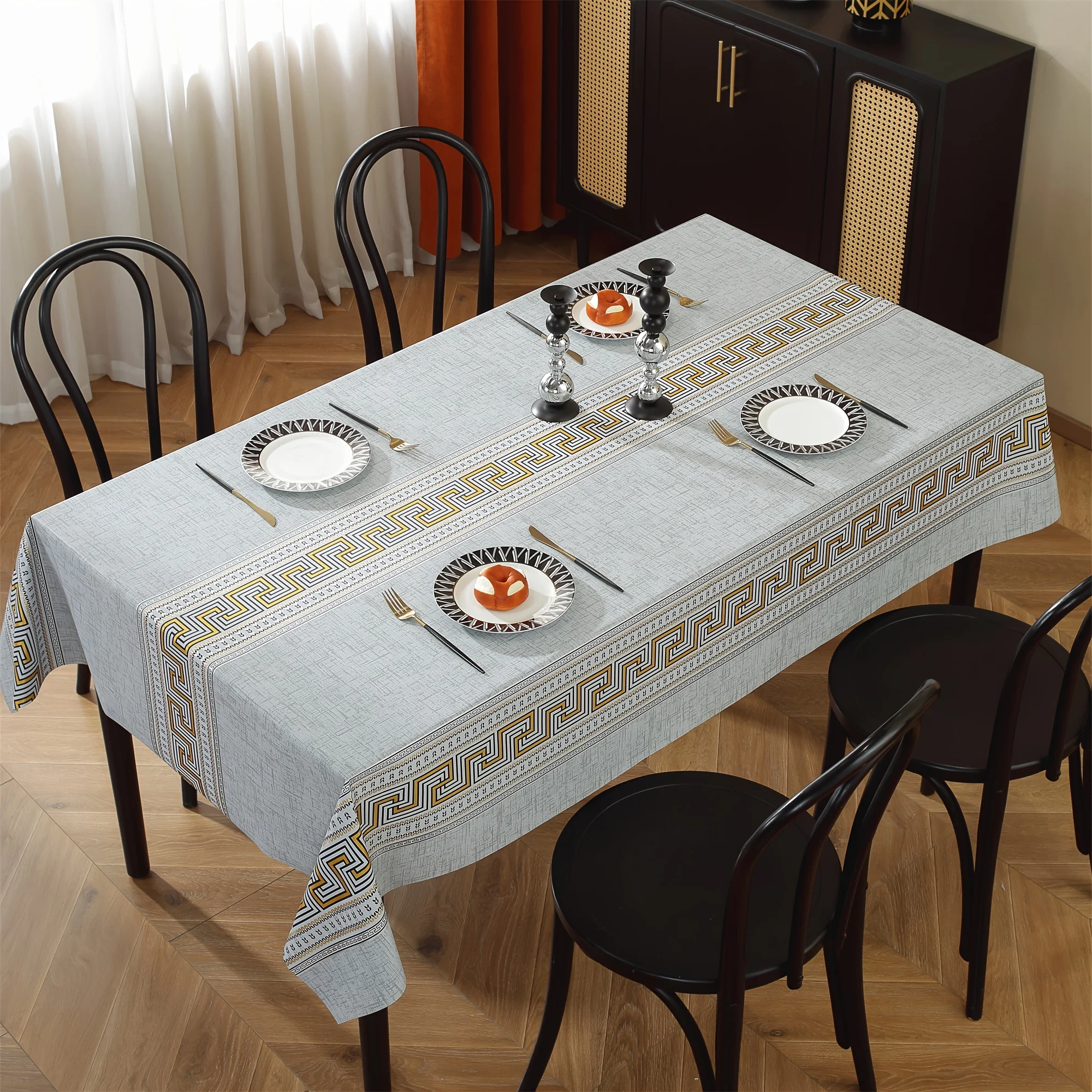 1pc upgraded durable PVC tablecloth, high-end tablecloth, household tablecloth