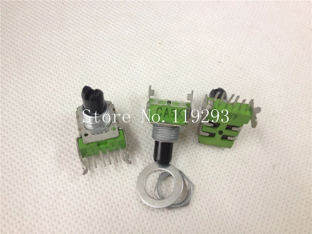 [BELLA]Taiwan ALPHA 142 horizontal double potentiometer CA5K 5K shaft 13MMF 6 feet--10PCS/LOT