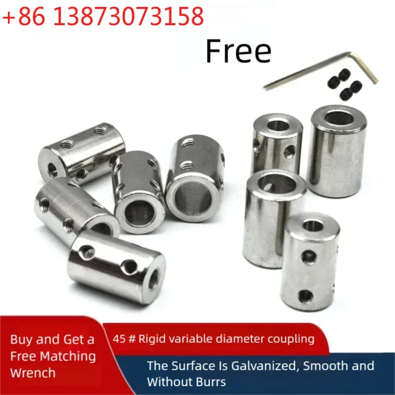 Rigid High Torque Coupling Motor Shaft Diameter Conversion Transmission Connector Sleeve 3/4/5/6.87/10-12mm