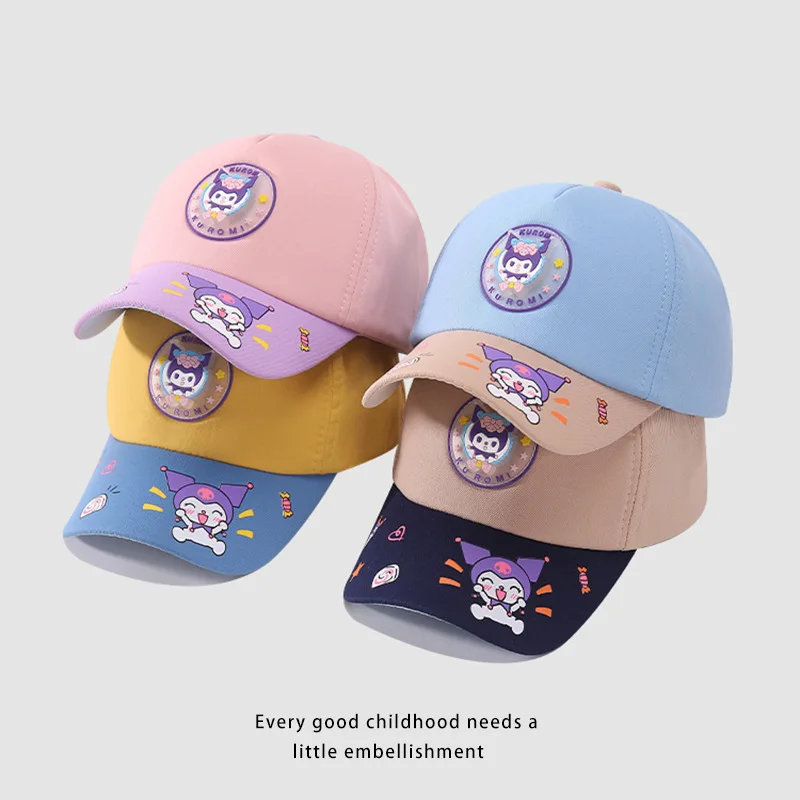 

Hello Kitty Sanrio Trucker Hats Kids Outdoor Baseball Cap Adjustable Sun Hat Cartoon Kuromi Kawaii Casual Sun Peaked Cap Gift