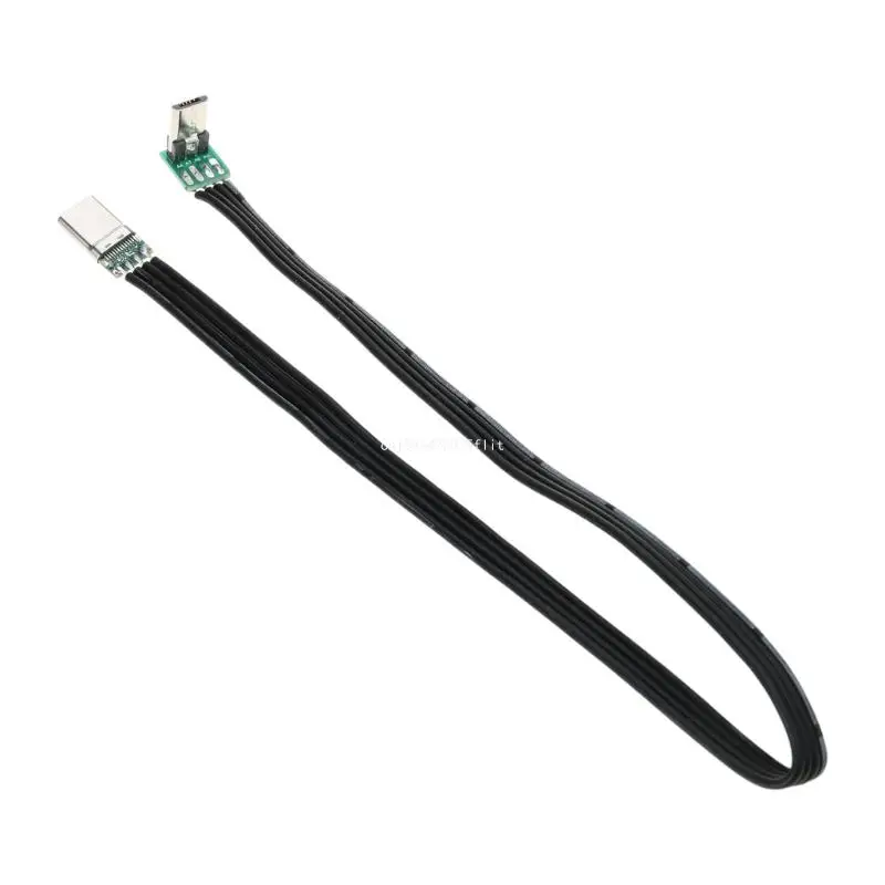 Flat Flexible Straight Up Down & Left & Right Angled 90 Degree MicroUSB to USBC Data Cable DropShipping