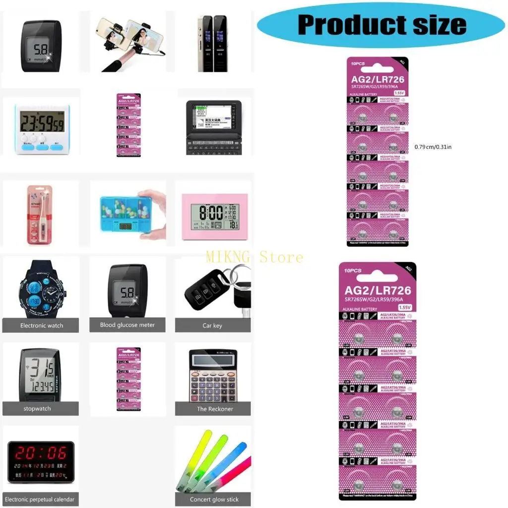 10pcs/sheet LR726アルカリボタンバッテリーのパック1.5Vコインセルバッテリー用計算機とデジタルカメラベストセール