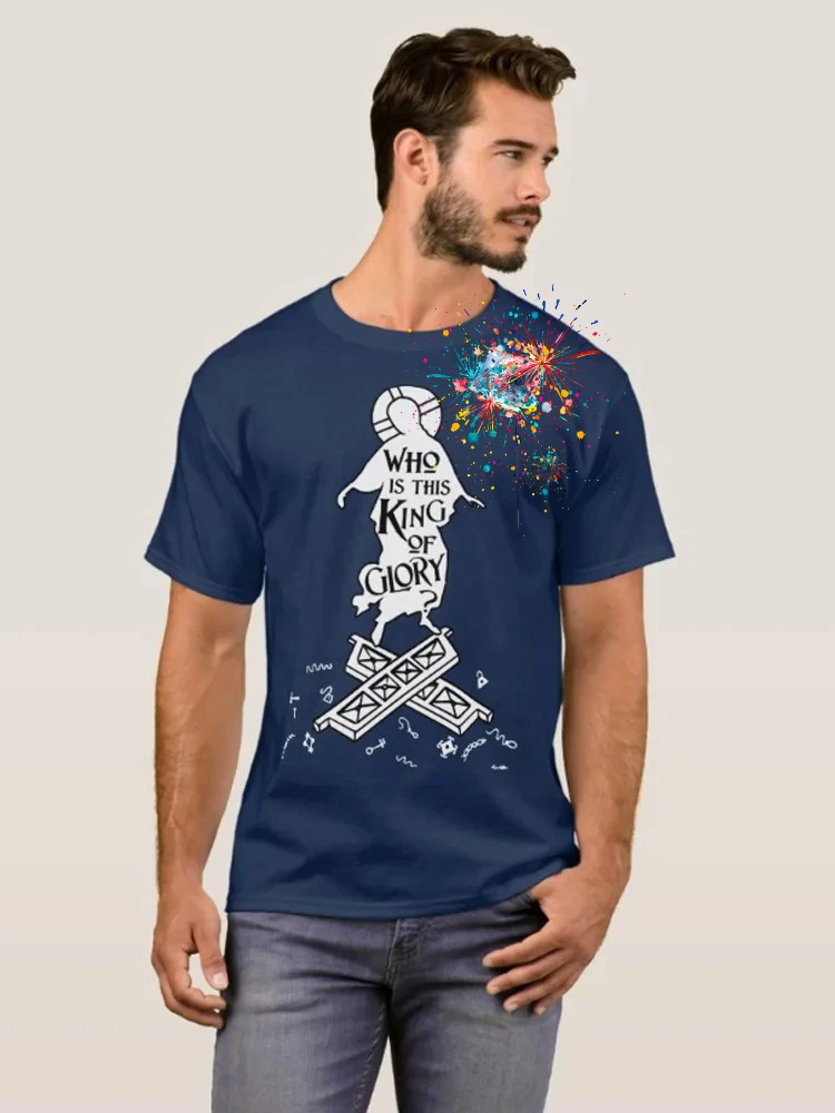 Who Is This King of Glory? Orthodox Pascha Orthodox Easter T-Shirt 100% Cotton O-Neck Summer Short Sleeve Casual Mens T-shirt