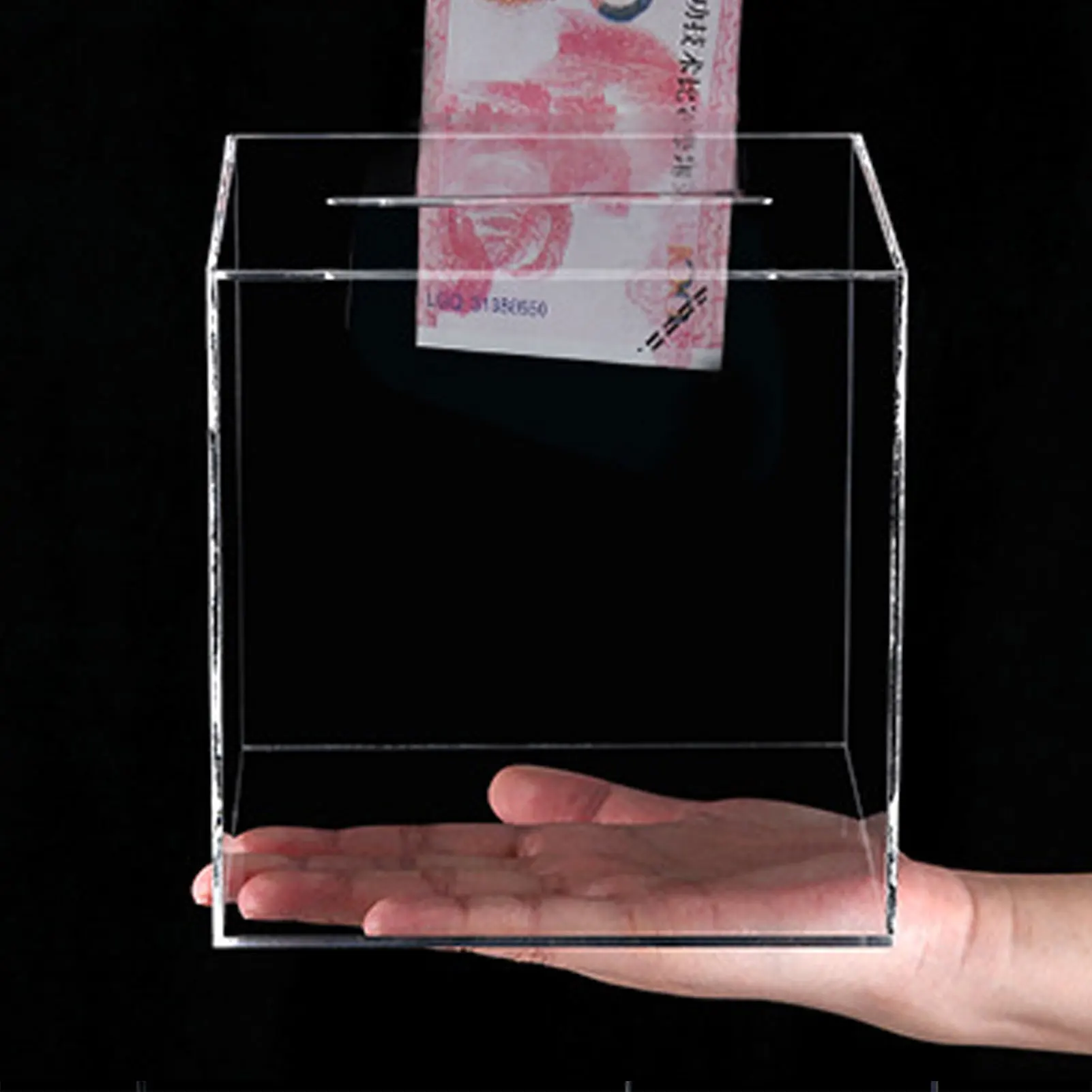 Clear Acrylic Money Saving Bank Enjoy Money Growing Everyday for Collecting Cash Saving Box