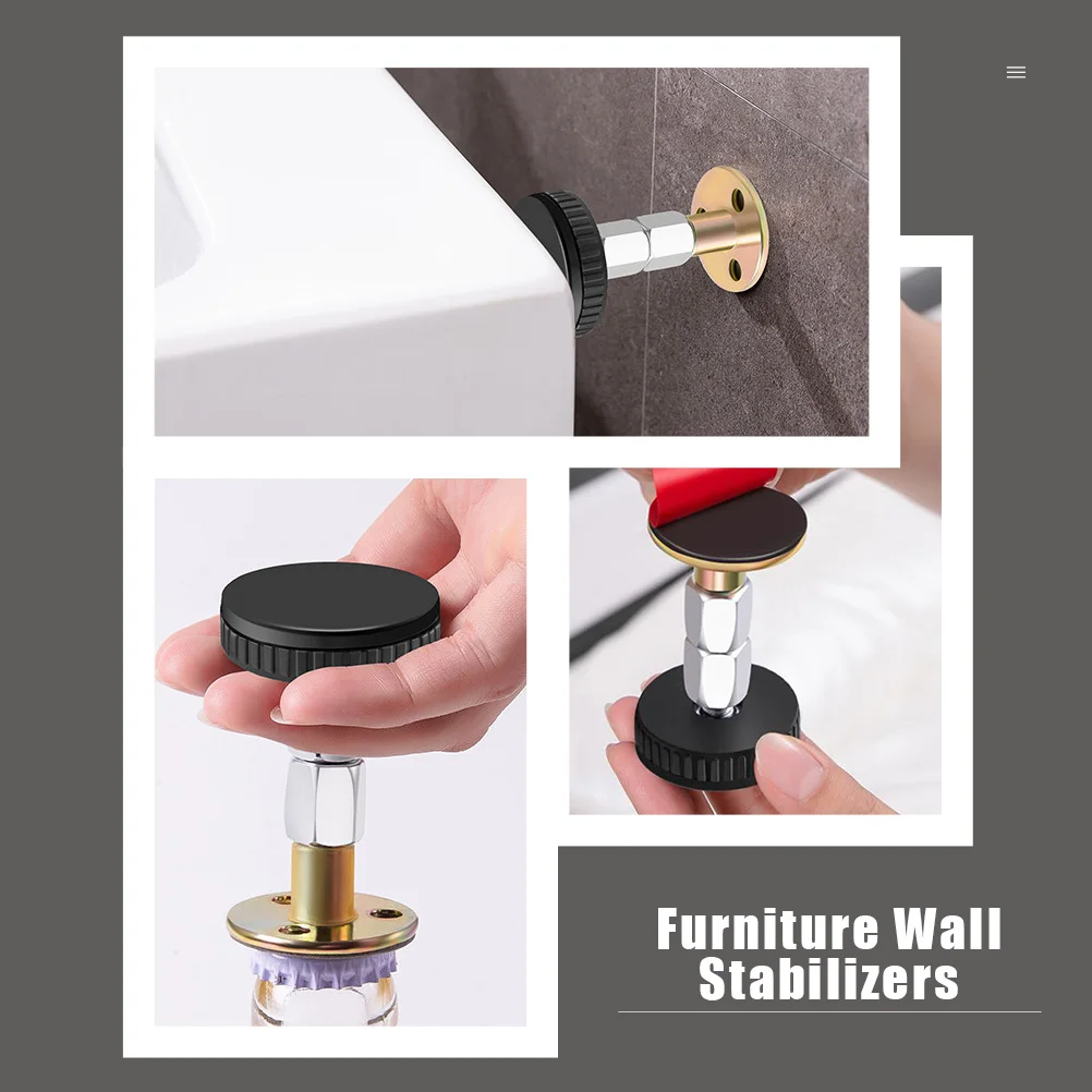 4pcs Adjustable Bedside Fixators Anti-Shake Furniture Stabilizers Wall Mount Cabinet Support Tools Furniture Accessories