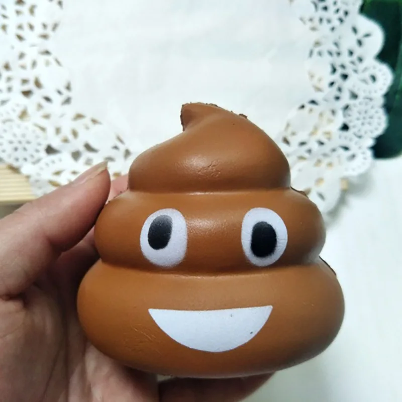 Smile Poop Cartoon Squishy Fidget Toy Fun Squeeze Game Cute Slow Rising Stress Relief Ball Soft Prank Jokes Adult Children Gifts