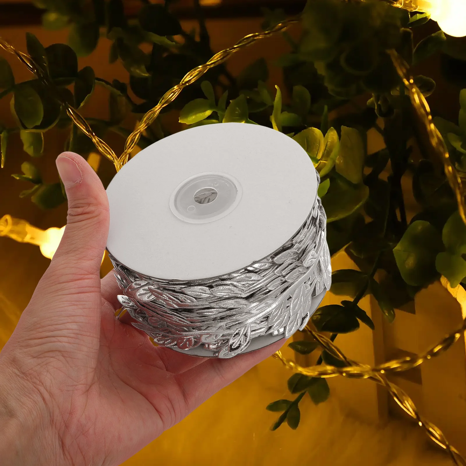 

1 Roll Floral Vine Light Decor Artificial Vines Leaf Ribbon Trim For Diy Home Wedding Party Boho Garland Hanging Decor Craft