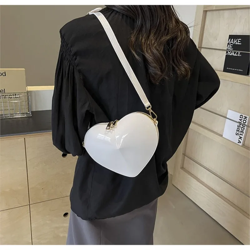 2024 New Heart Crossbody Bags For Women Fashion Korean Luxury PU Leather Shoulder Bag Female Simple High Quality Handbags Lady