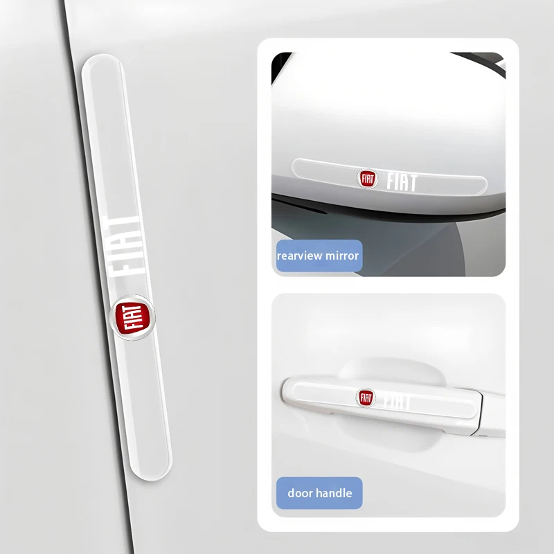 Pegatinas invisibles protectoras para puerta de coche, protección anticolisión de silicona para Abarth FIAT Punto 500 Tipo Stilo Palio Bravo, 4 Uds.
