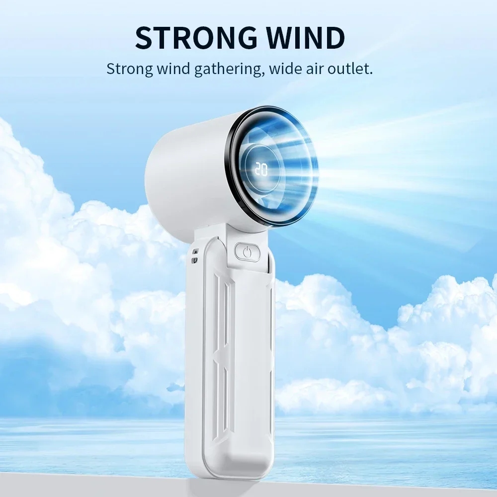 2025 新しい高速ハンドヘルド扇風機 USB ポータブル折りたたみ強力なターボファン充電式屋外小型ファン